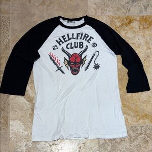 Netflix Hellfire Club Black and White Long Sleeve Tee